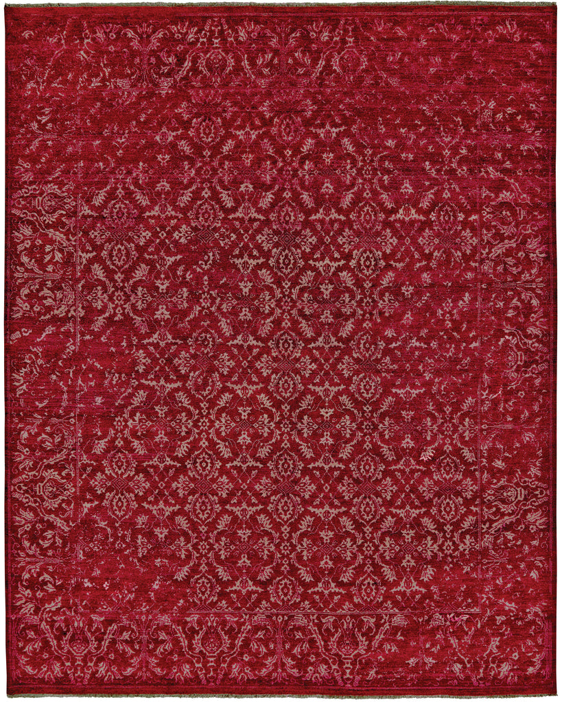 Tesoro II Transitional Paisley Red Gray Ivory Area Rug (9'6" x 13'6")