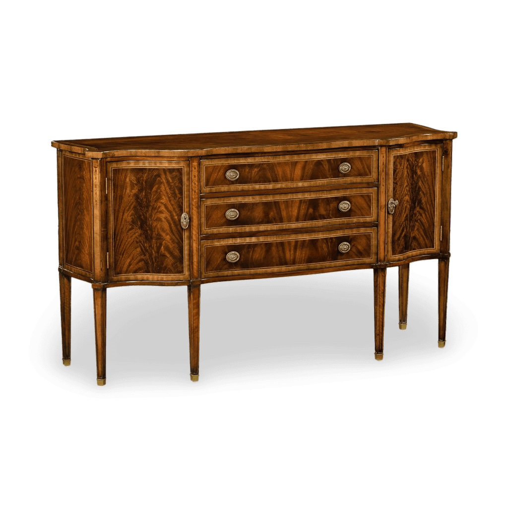 Windsor Mahogany Credenza With Curved Doors