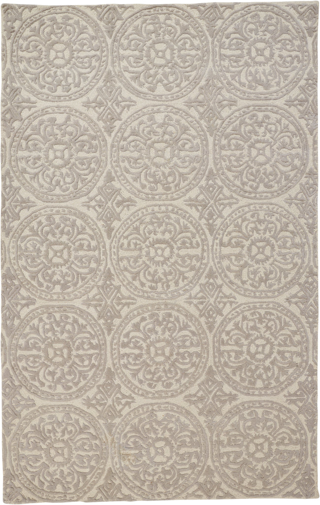 Branson Transitional Damask Ivory Taupe Area Rug (2' x 3')