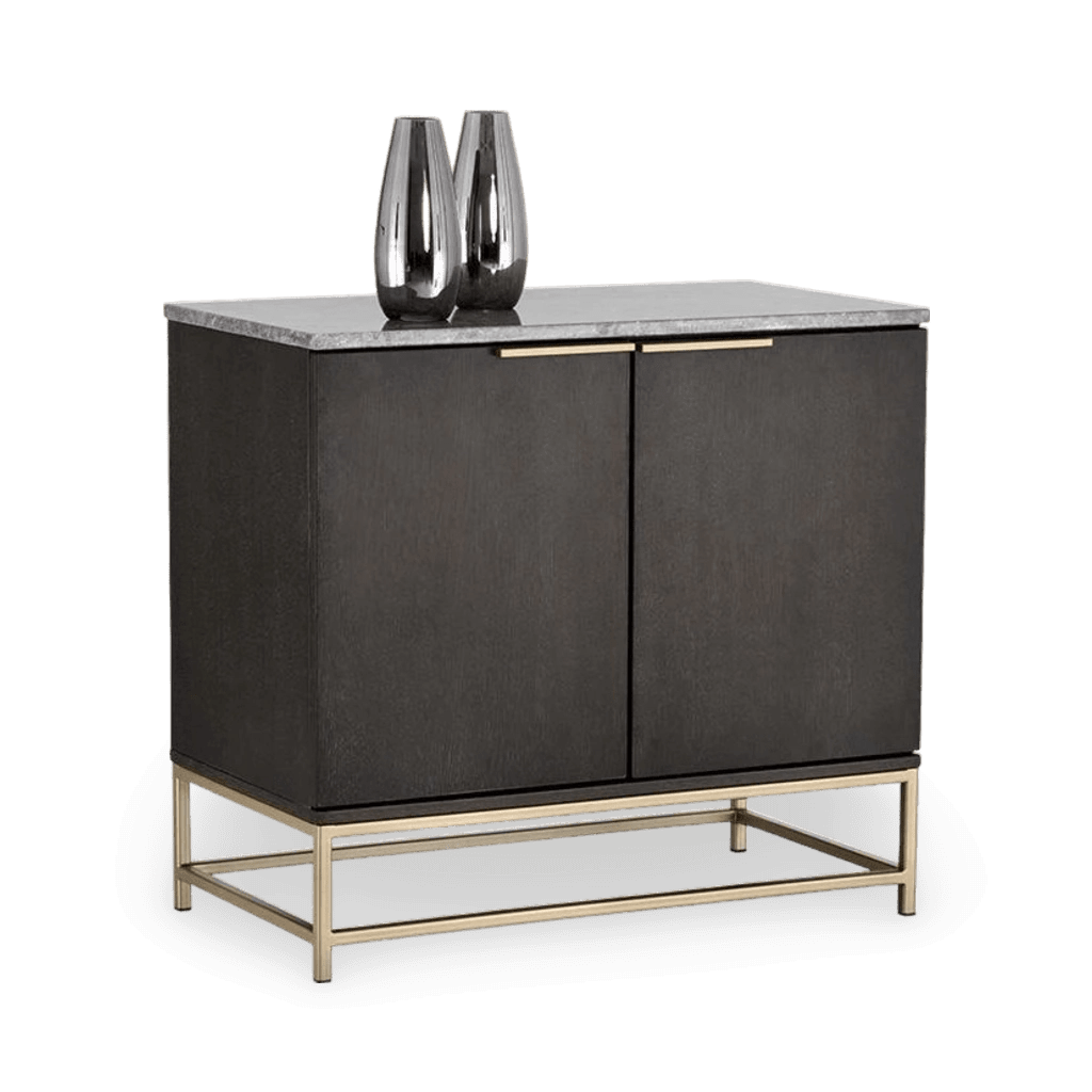 Rebel Sideboard - Small - Gold - Grey Marble / Charcoal Grey