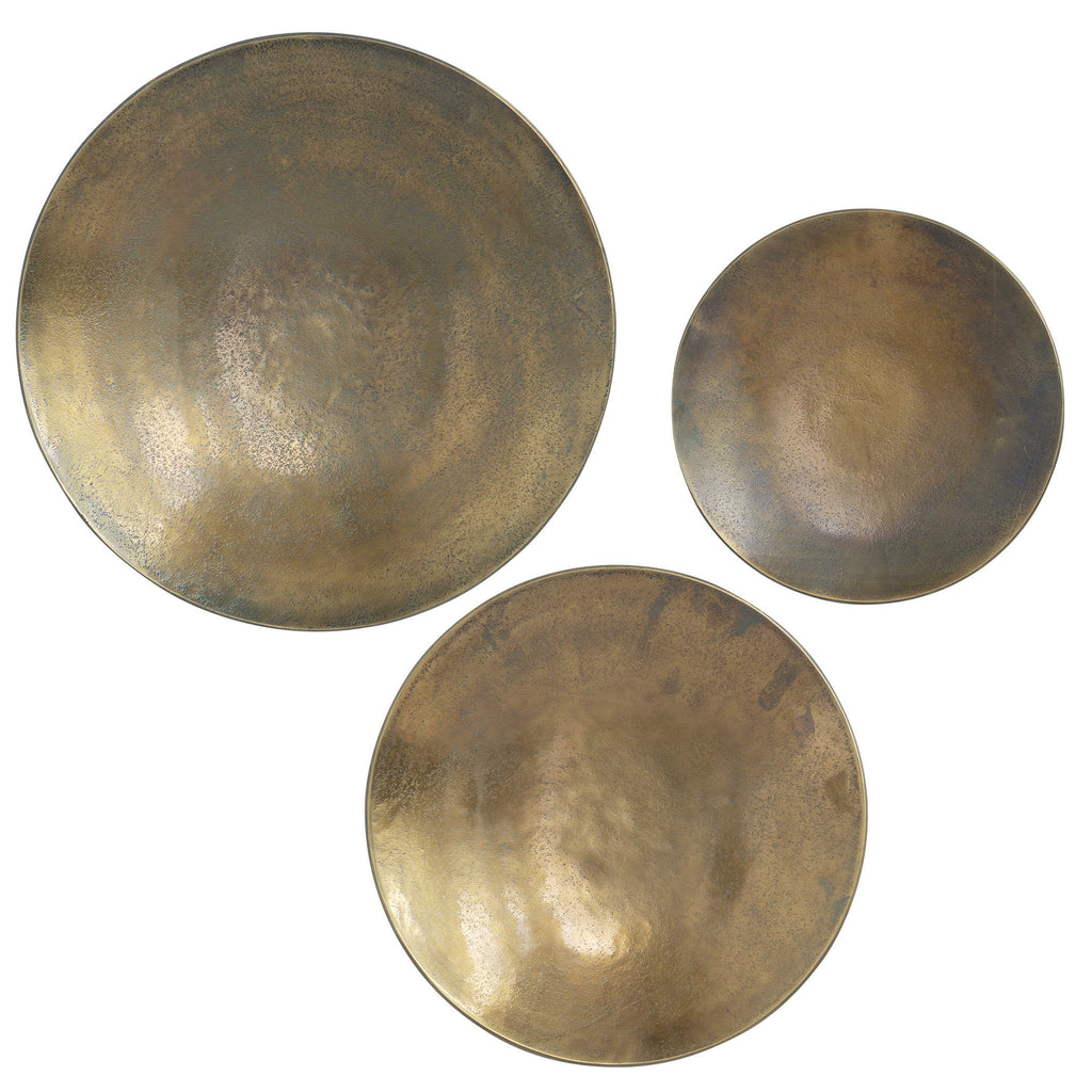 Aitana Metal Wall Decor, Antique Brass, Set of 3