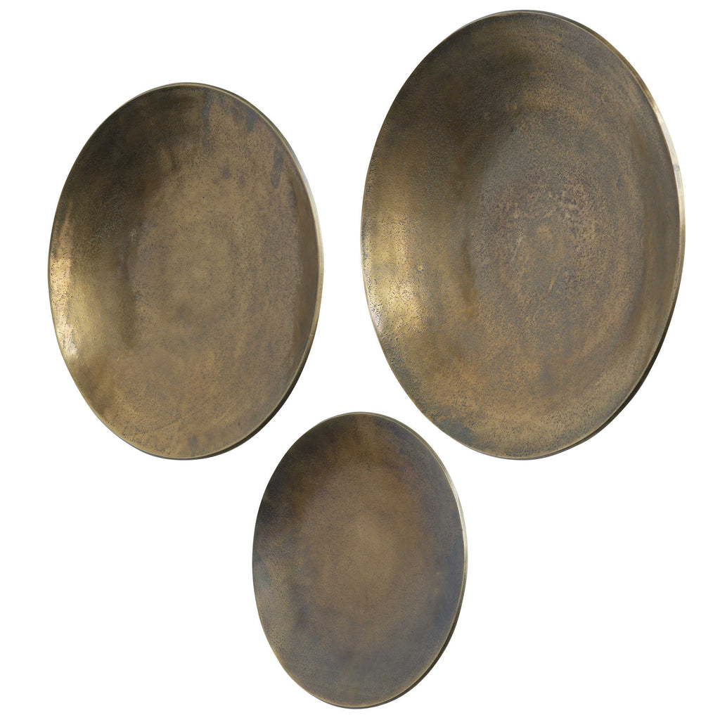 Aitana Metal Wall Decor, Antique Brass, Set of 3