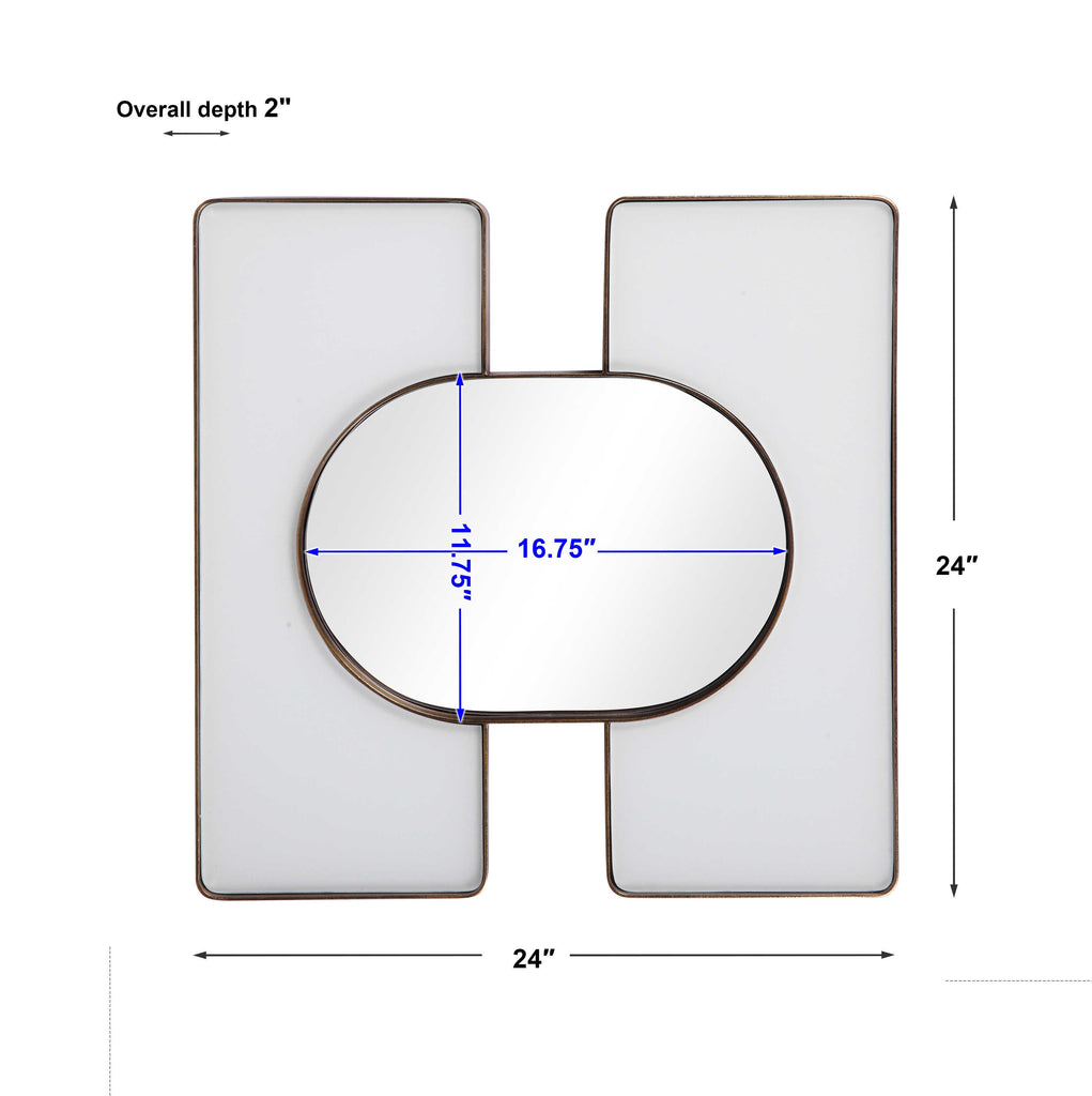 Embrace Square Mirror, 24x24 White