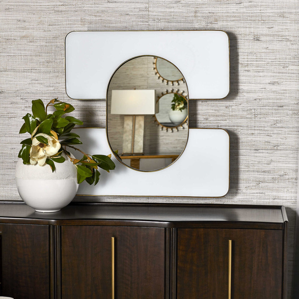 Embrace Square Mirror, 34x34 White