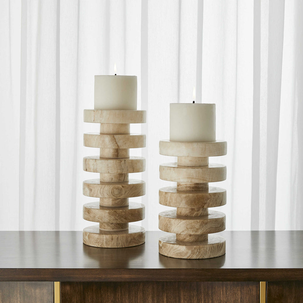 Emora Pillar Candleholders, Set of 2