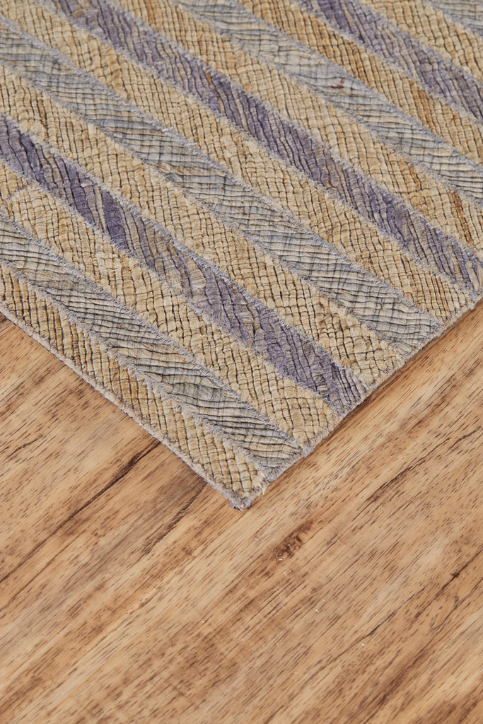 Bermuda Transitional Stripes Tan Blue Taupe Area Rug (2' x 3')