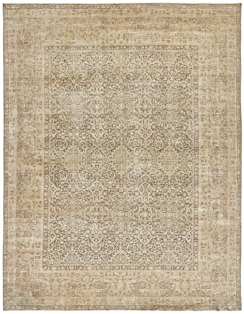 Ouray Traditional Damask Taupe Gray Tan Area Rug (2' x 3')