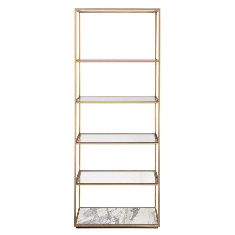 Floating Plane Etagere, Marble/Brass