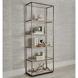 Floating Plane Etagere, Marble/Brass