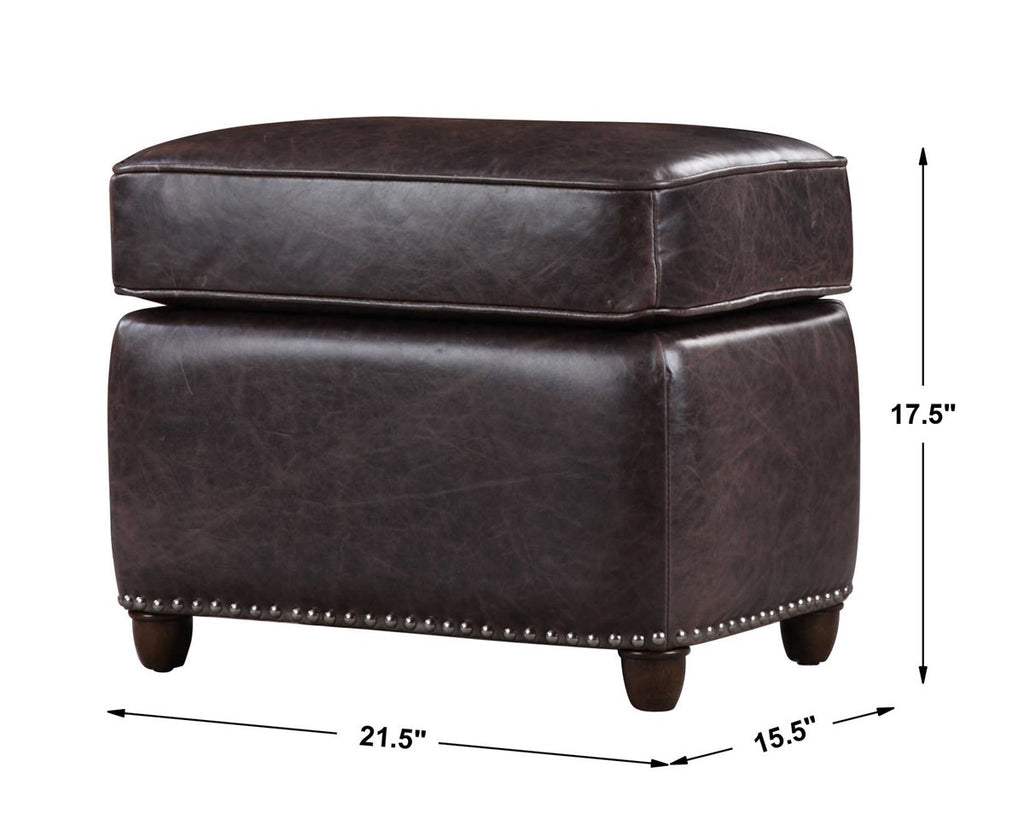 Roosevelt Rectangle Ottoman - Smoke