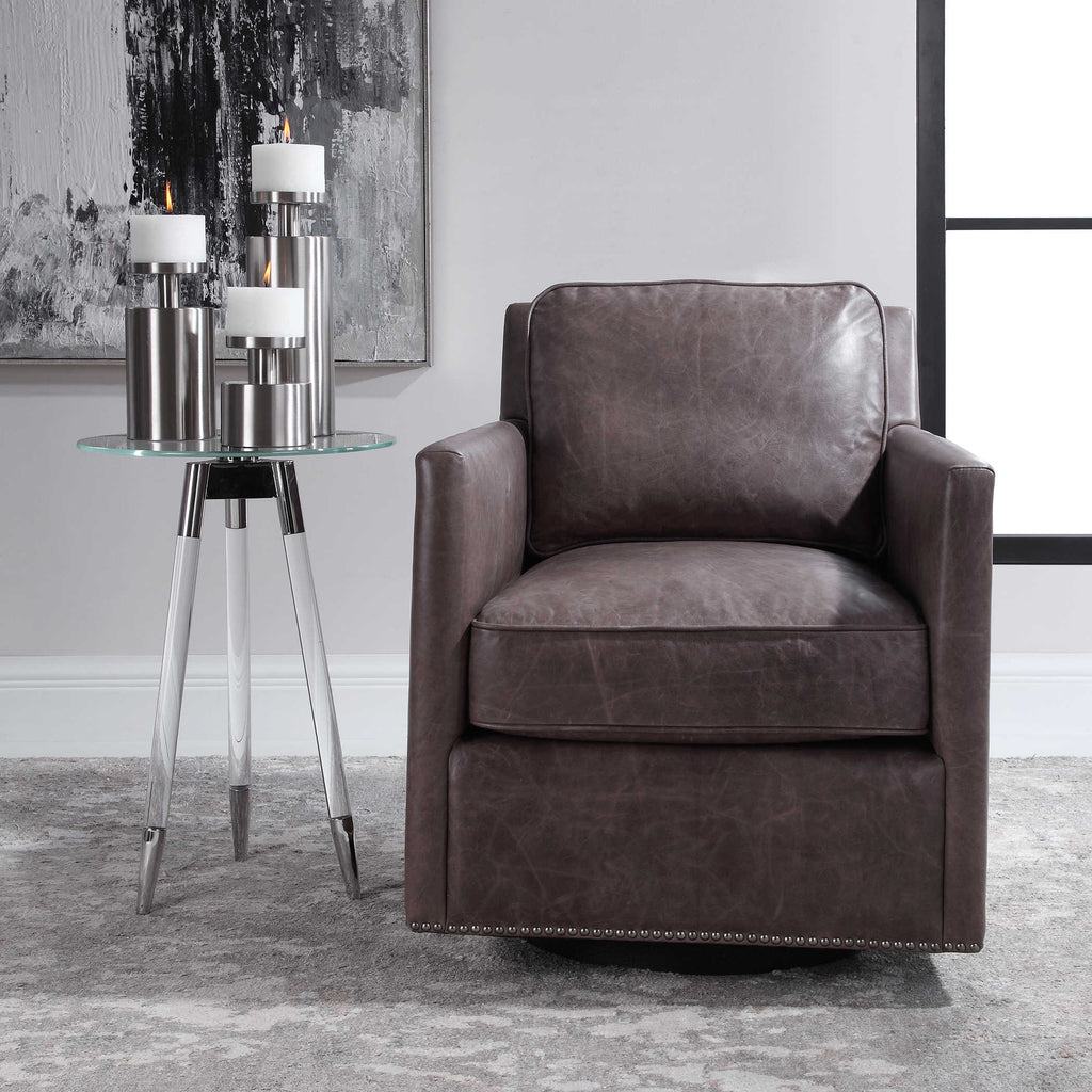 Roosevelt Swivel Chair, Smoke