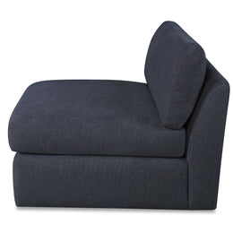 Slope Sofa Sectional, Armless Chair, Indigo Twill