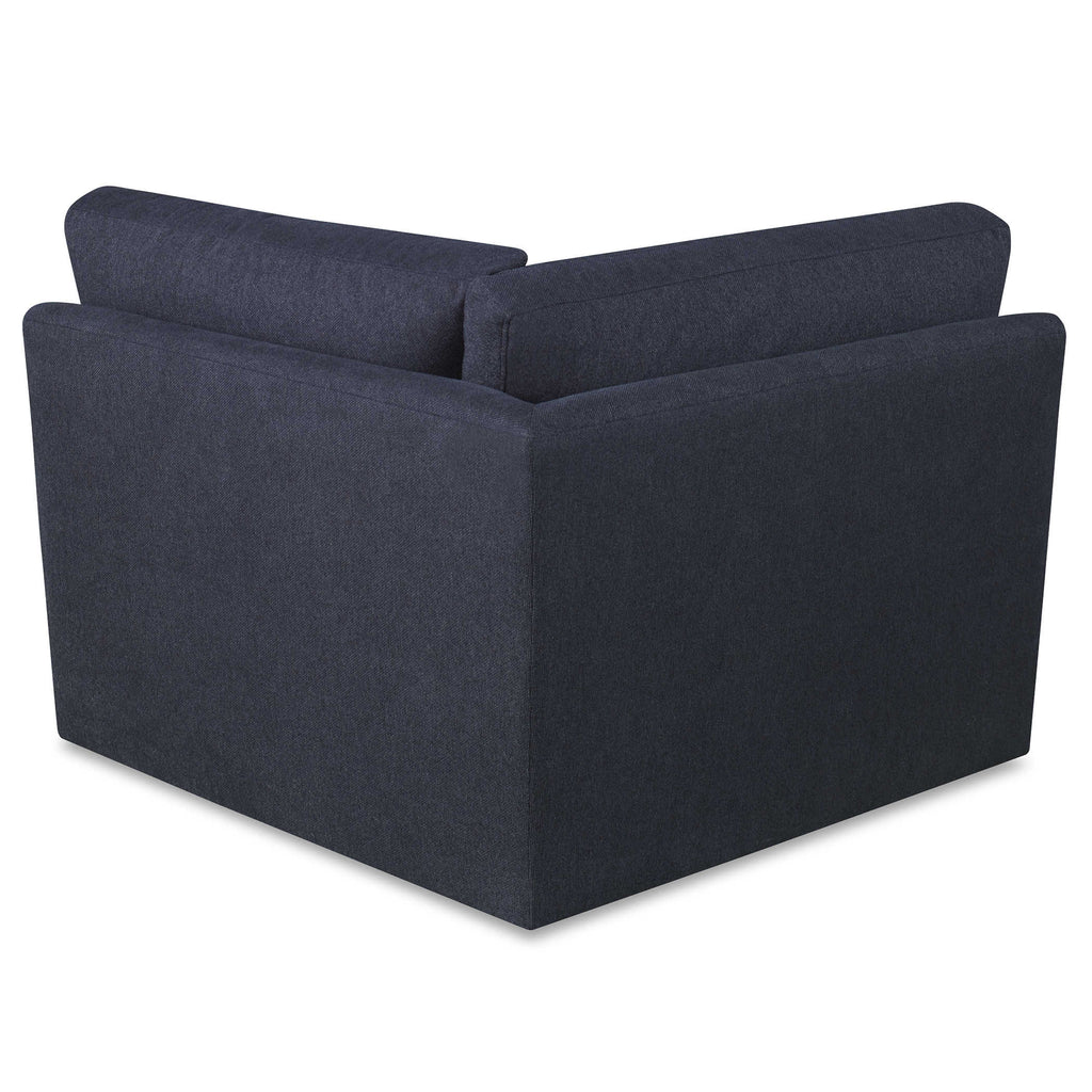 Slope Sofa Sectional, Corner Chair, Indigo Twill