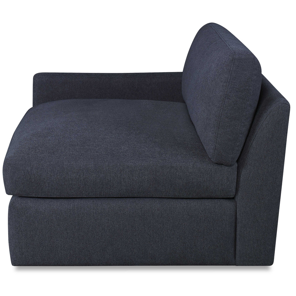 Slope Sofa Sectional, Left Arm Facing Chair, Indigo Twill