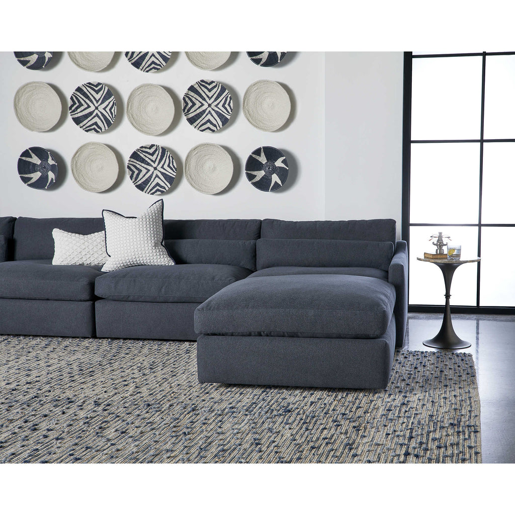 Slope Sofa Sectional, Ottoman, Indigo Twill