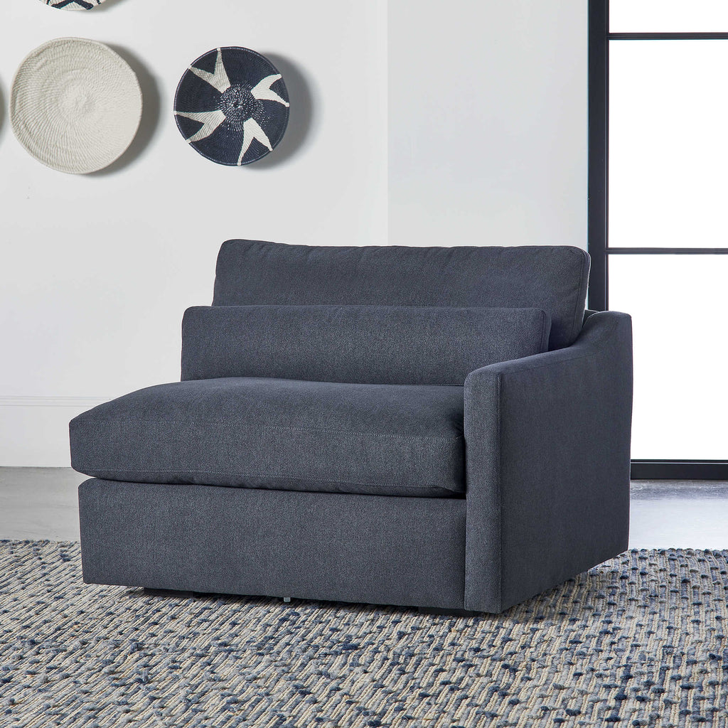 Slope Sofa Lumbar Pillow, Indigo Twill