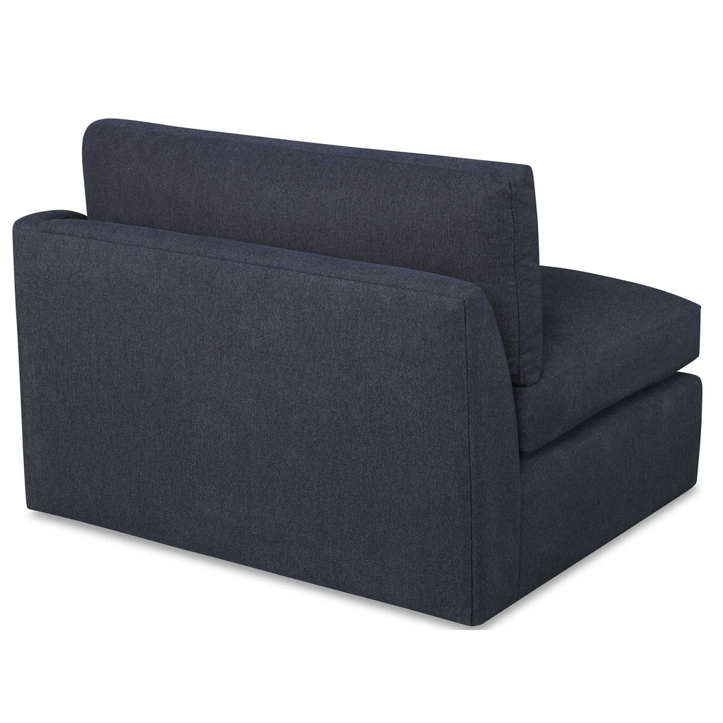 Slope Sofa Sectional, Right Arm Facing Chair, Indigo Twill