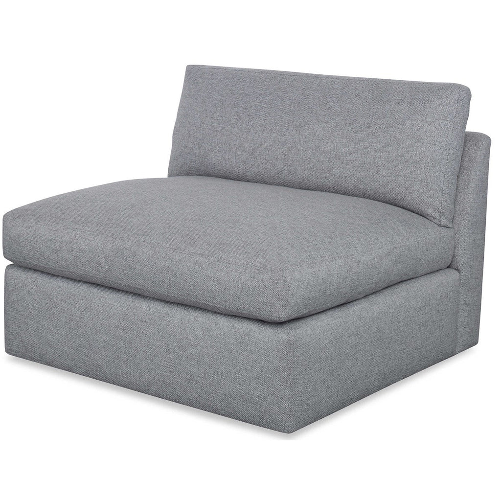 Slope Sofa Sectional, Armless Chair, Pewter Basketweave