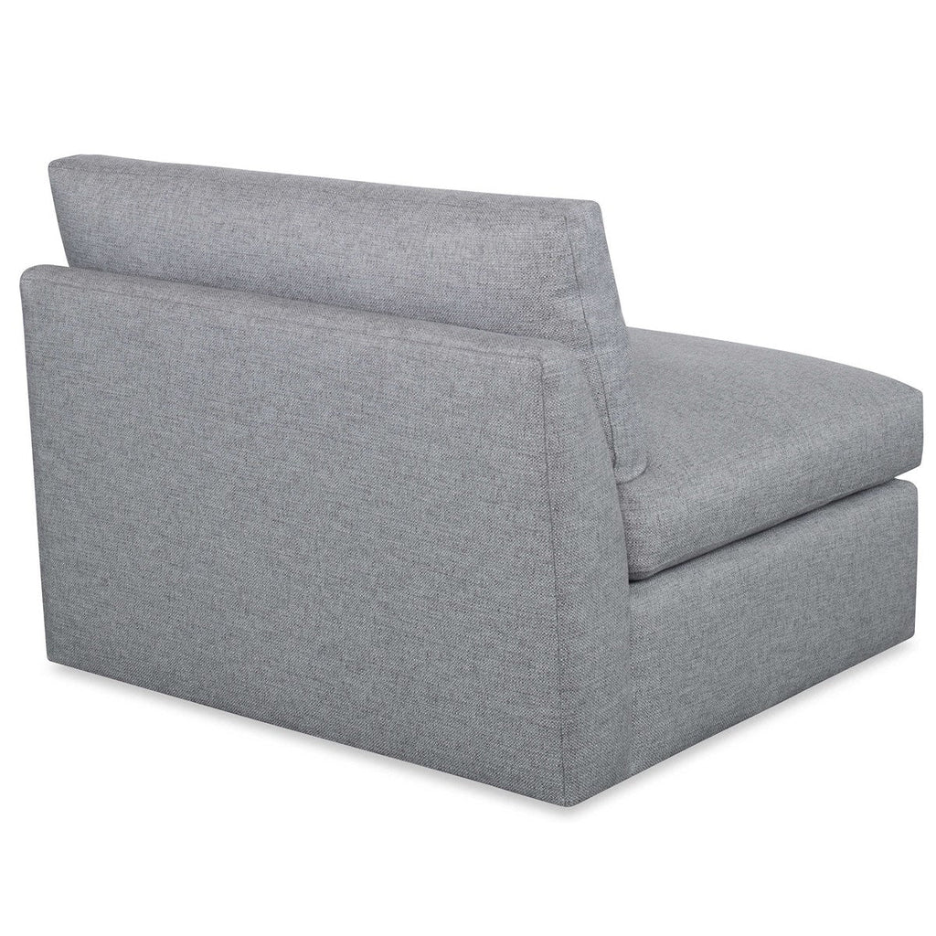 Slope Sofa Sectional, Armless Chair, Pewter Basketweave