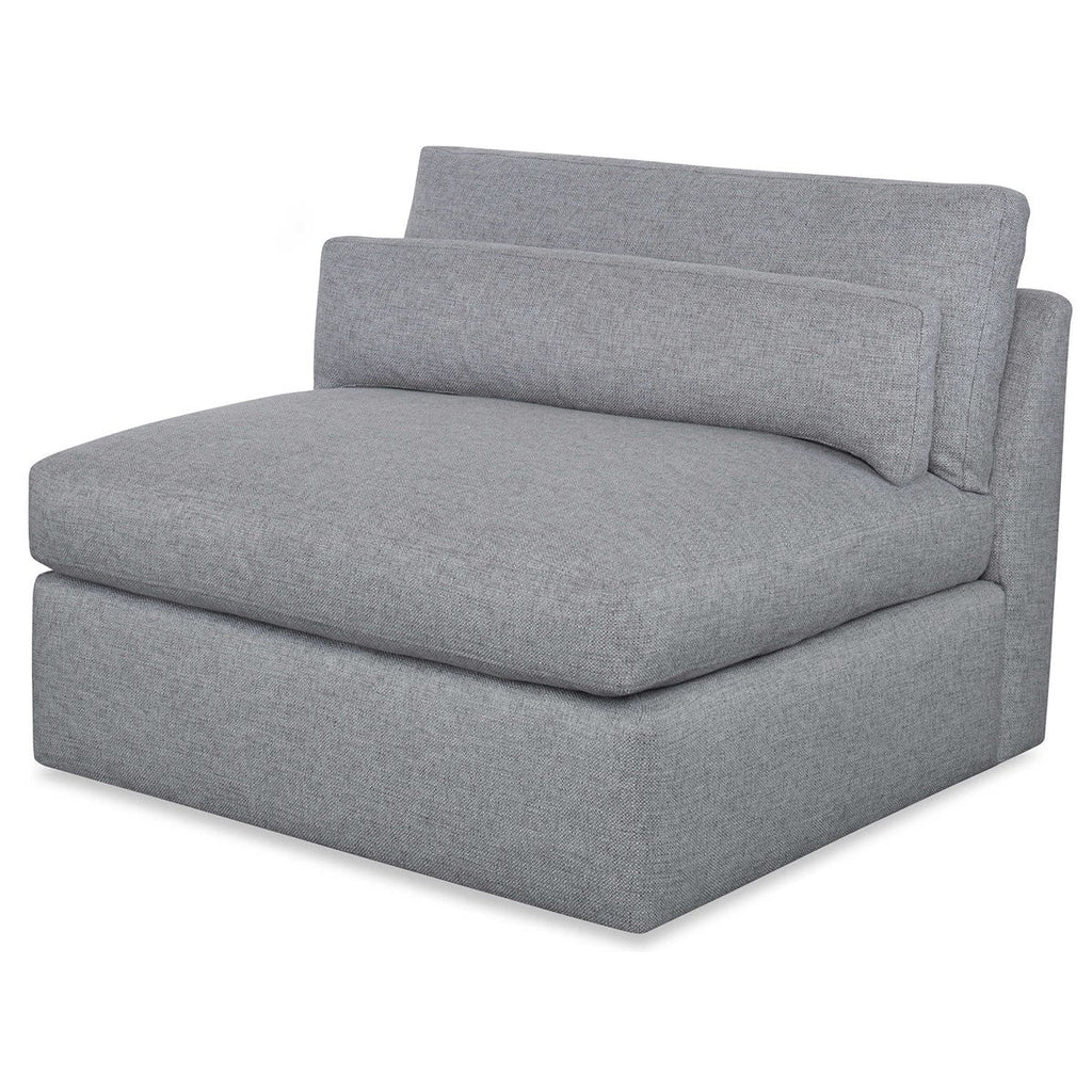 Slope Sofa Sectional, Armless Chair, Pewter Basketweave