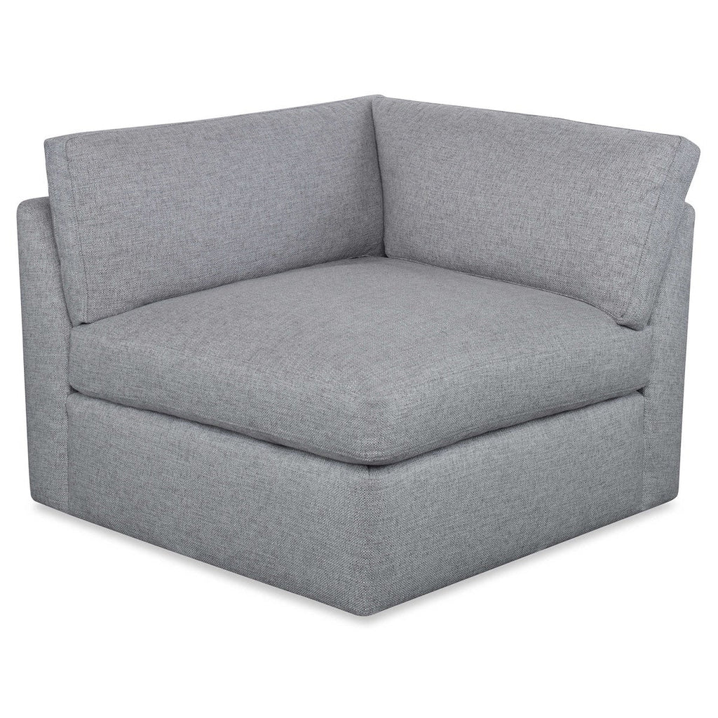 Slope Sofa Sectional, Corner Chair, Pewter Basketweave