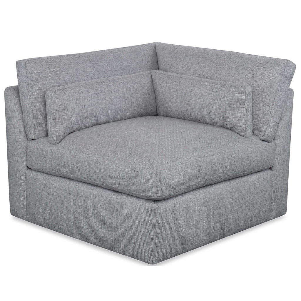 Slope Sofa Sectional, Corner Chair, Pewter Basketweave