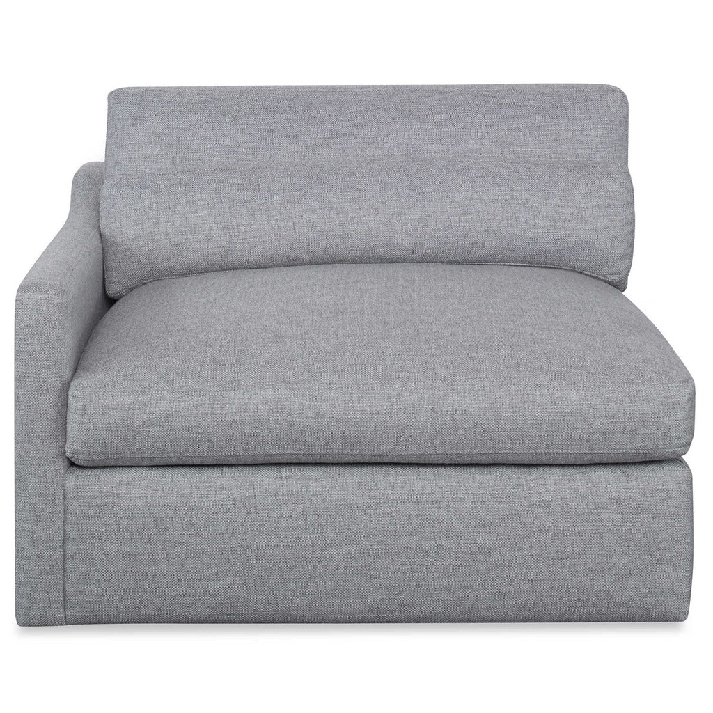 Slope Sofa Sectional, Left Arm Facing Chair, Pewter Basketweave