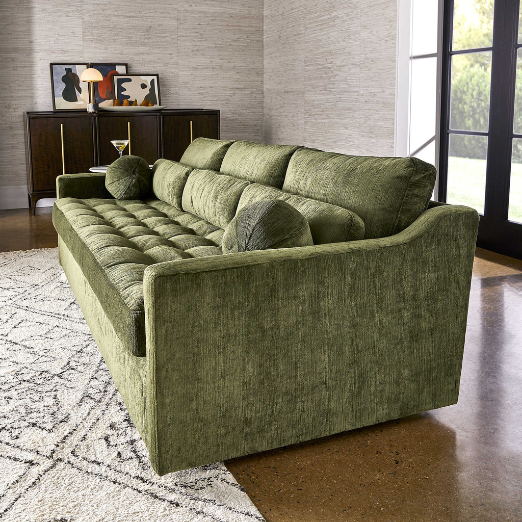 SLOPE 90 INCH SOFA - MARTINI OLIVE ANTIQUE VELVET