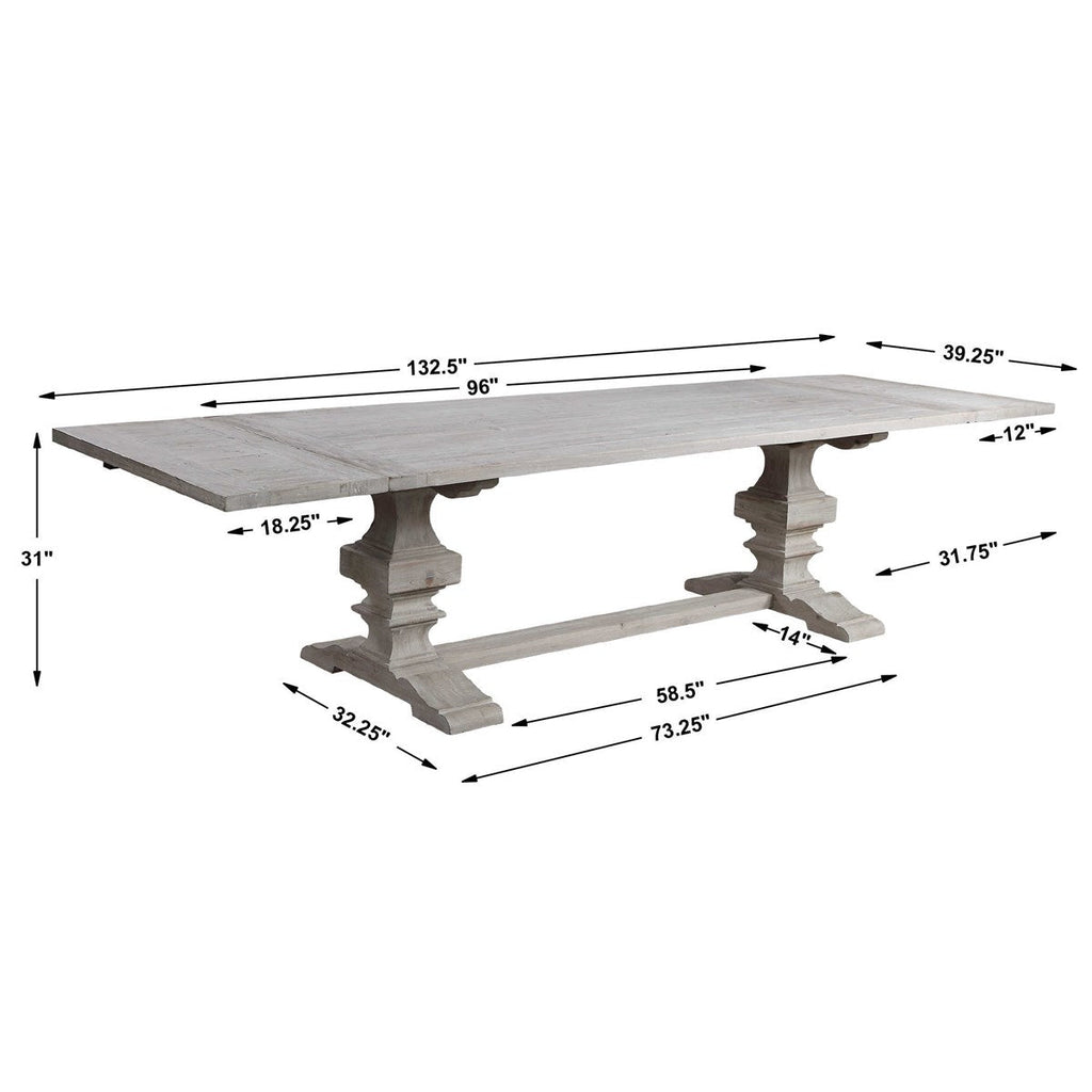 Baldrick Extension Dining table, White