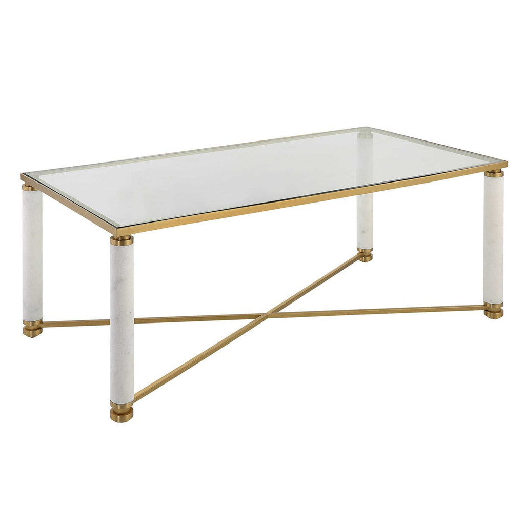 White Pillar Cocktail Table