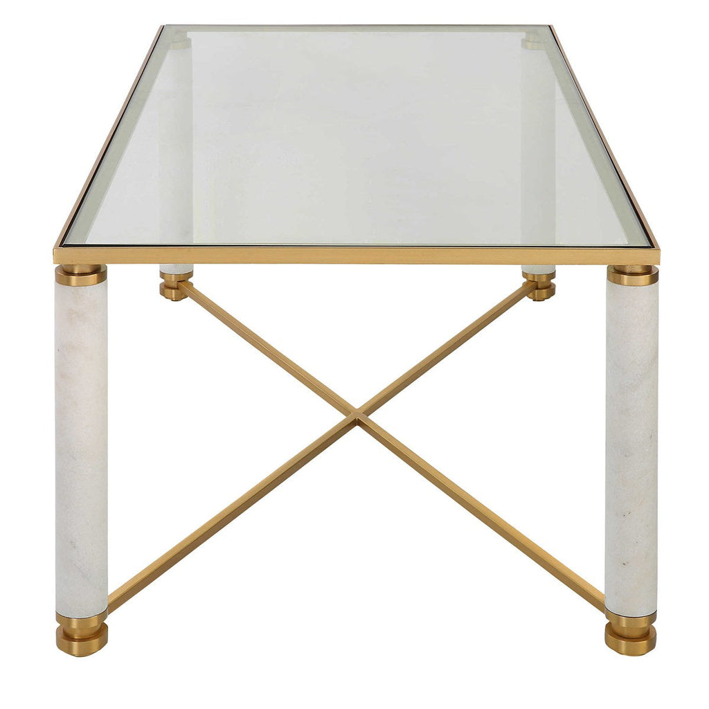 White Pillar Cocktail Table