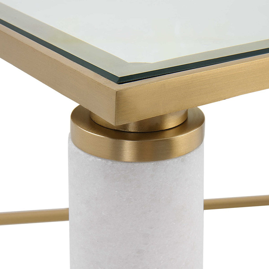 White Pillar Cocktail Table