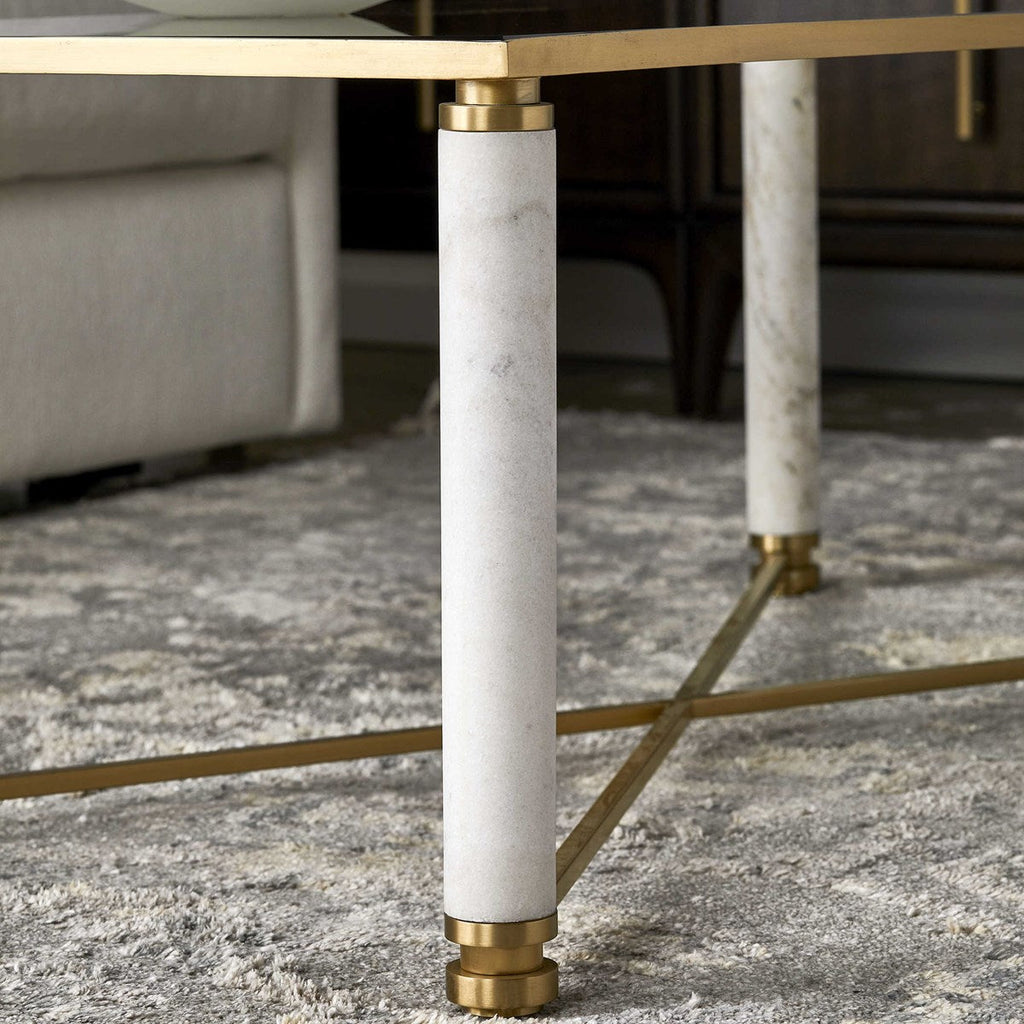 White Pillar Cocktail Table