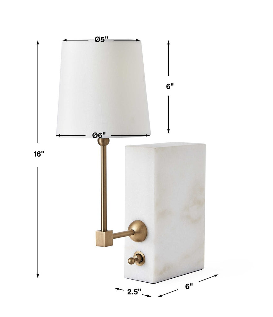 On a Shelf Mini Lamp - White Marble, Brass