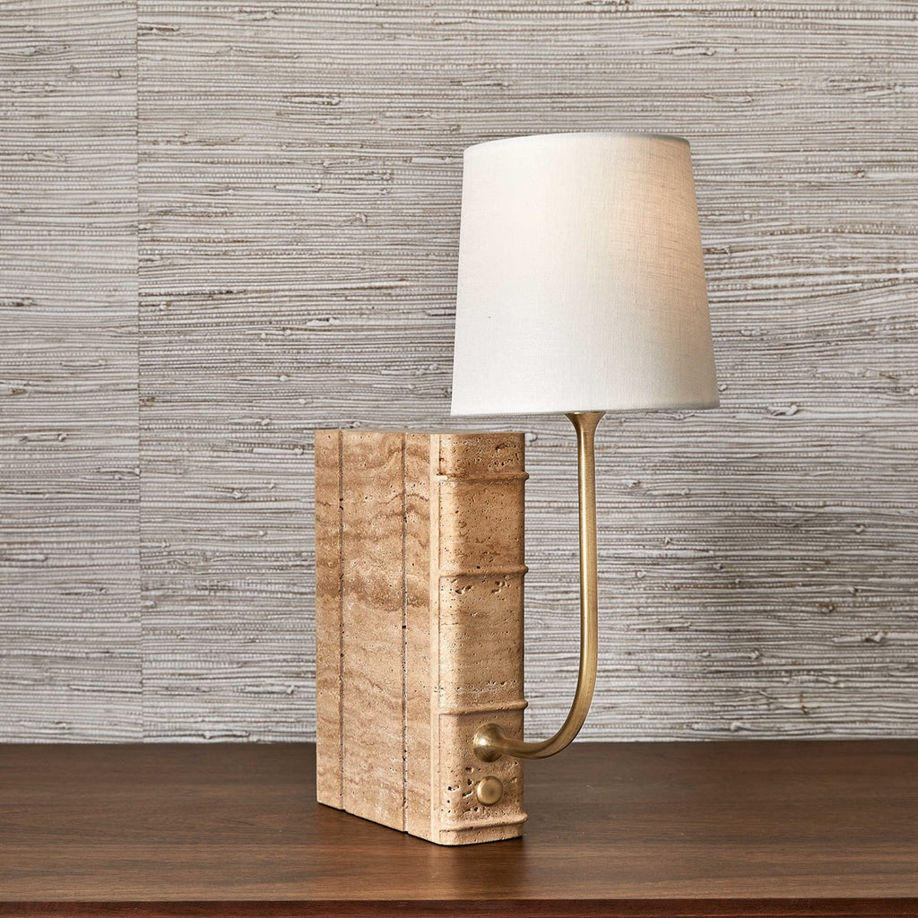 Book Mini Lamp, Travertine