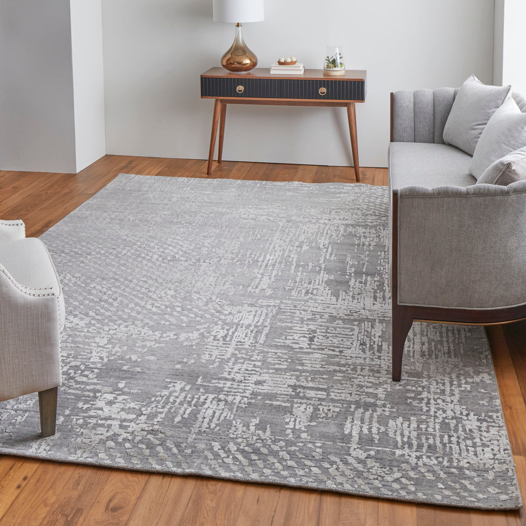 Eastfield Modern Abstract Gray Area Rug (9' x 12' / Pattern 4)