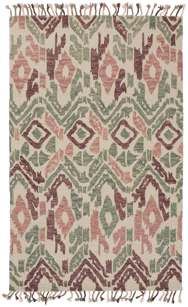 Remington Modern Abstract Tan Green Brown Area Rug (4' x 6')