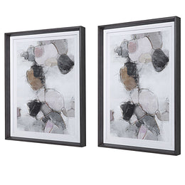 Plunging Pastels Framed Prints, Set of 2