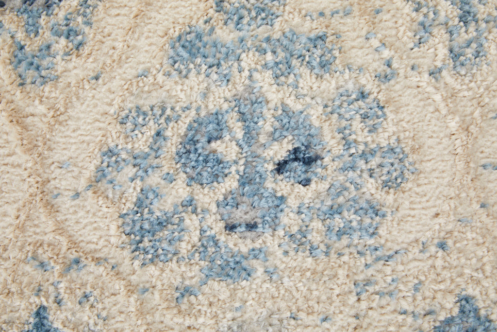 Camellia Transitional Diamond Blue Ivory Area Rug (8' x 10')