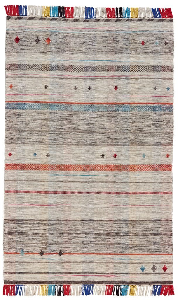 Mirella Transitional Moroccan Taupe Gray Orange Area Rug (2' x 3')