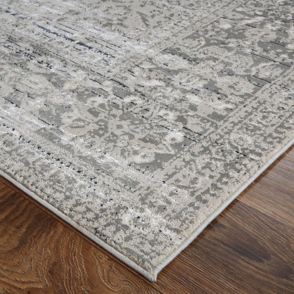 Macklaine Transitional Medallion Gray Silver Taupe Area Rug (12' x 15')