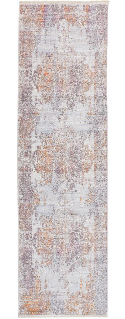 Cecily Transitional Medallion Gold Pink Blue Area Rug (2'3" x 8')