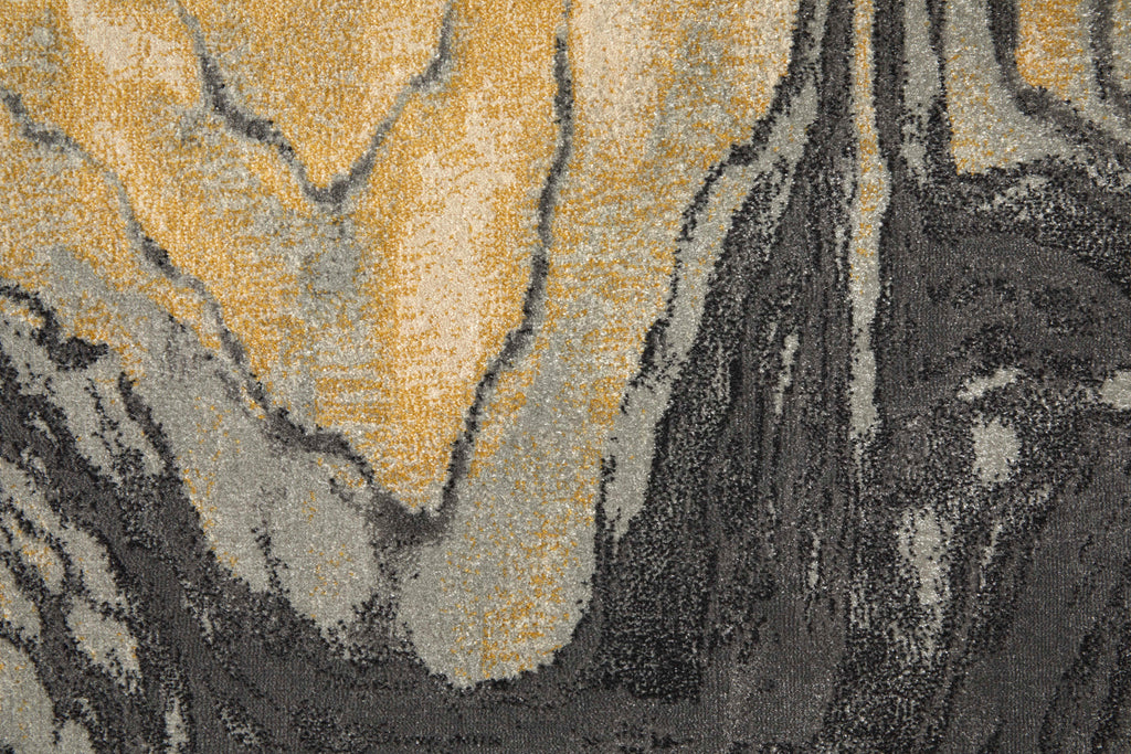 Bleecker Modern Watercolor Gray Yellow Ivory Area Rug (1'8" x 2'10")