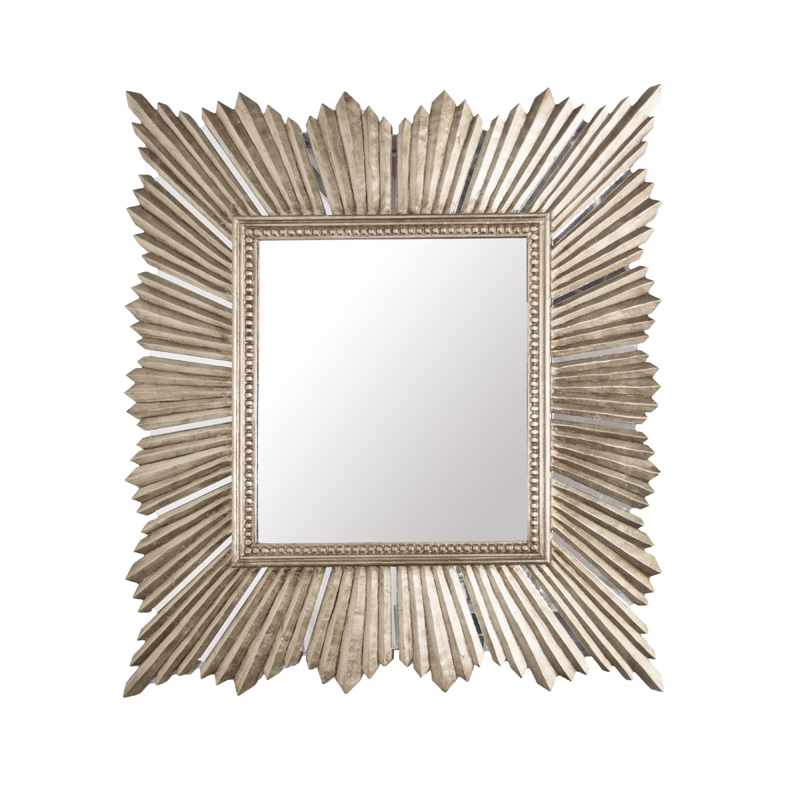 Ex Large Raymond Mirror In Champagne Silver Leaf