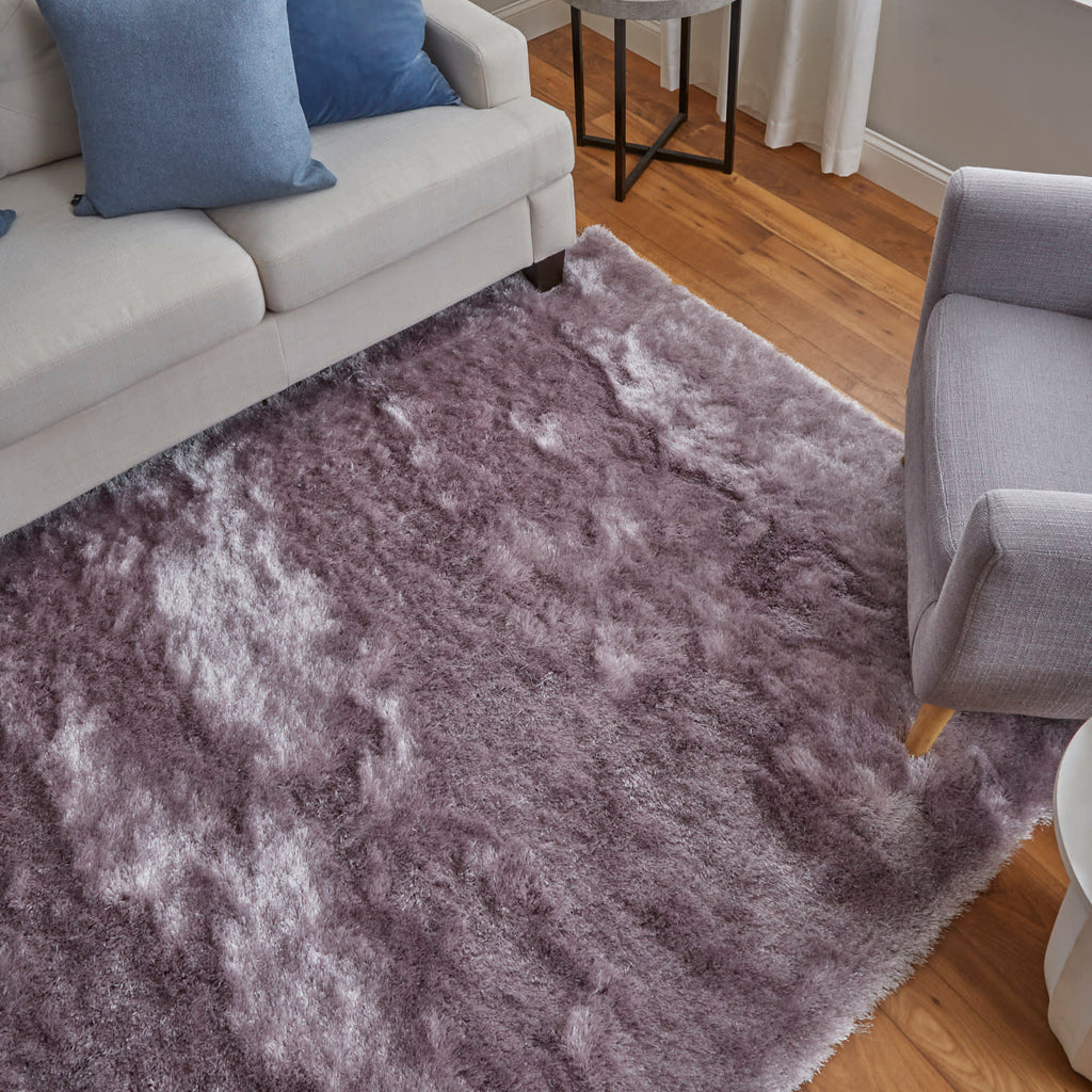 Indochine Modern Solid Purple Area Rug (7'6" x 9'6")