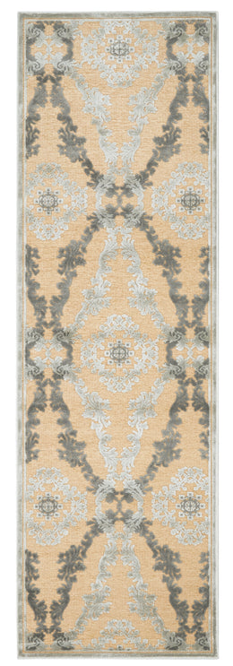 Saphir Transitional Trellis Lattice Tan Gray Taupe Area Rug (2'2" x 4')