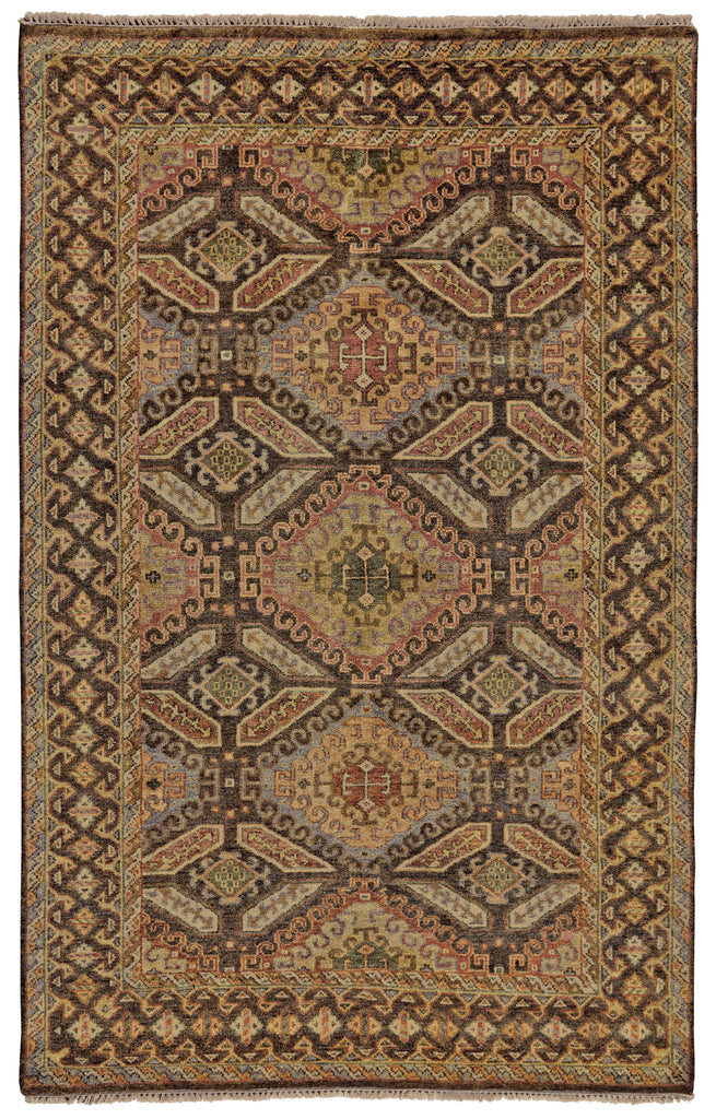 Ashi Traditional Southwestern Brown Taupe Orange Area Rug (5'6" x 8'6")