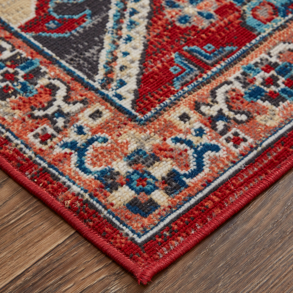 Nolan Transitional Medallion Red Gray Tan Area Rug (7'9" x 10'6")