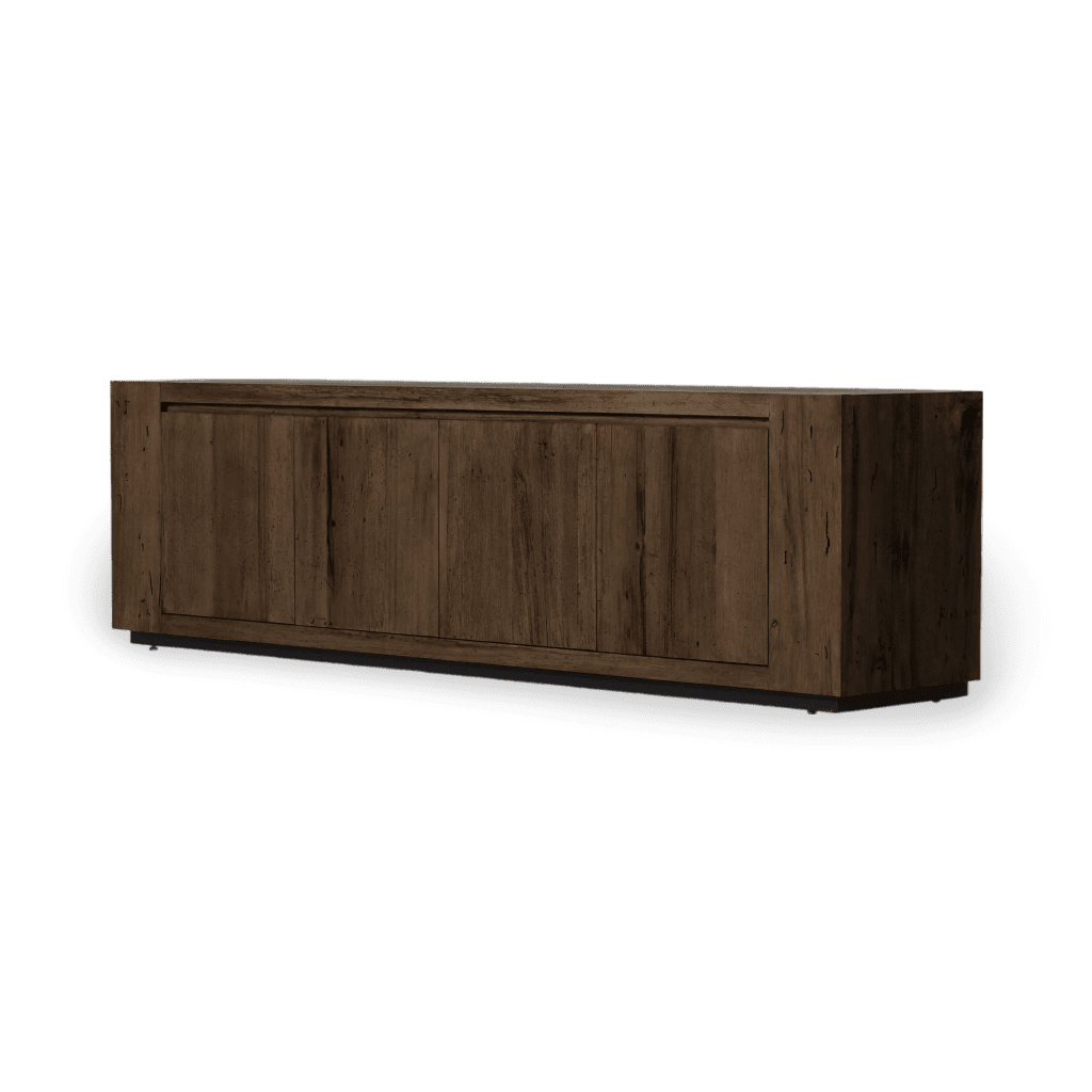 Abaso Media Console - Ebony Rustic Wormwood Oak by Four Hands