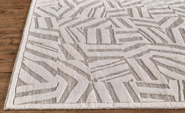 Norah Modern Geometric Ivory Gray Area Rug (7'9" x 9'9")